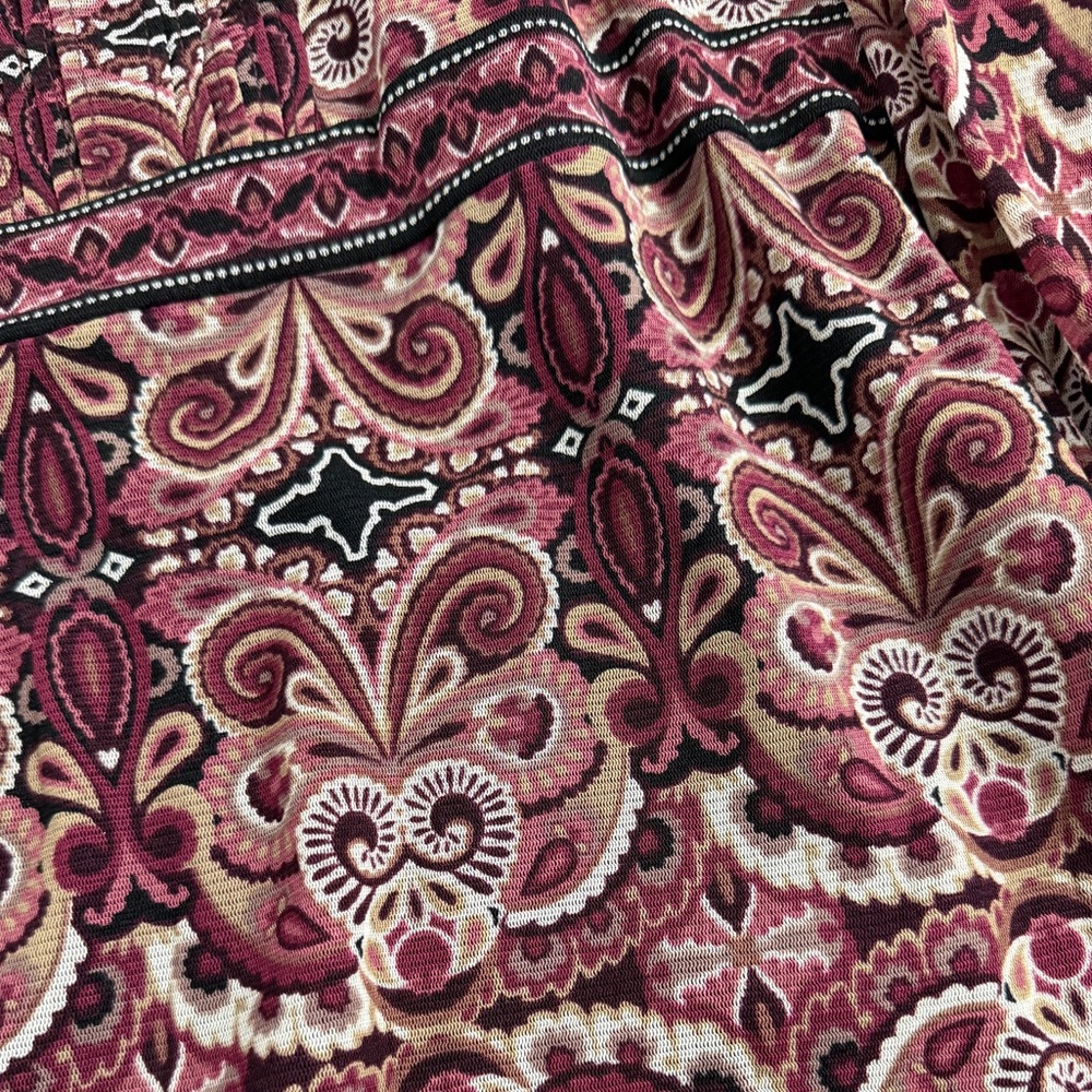 90s Y2K Mesh Floral Paisley Print Baby Doll Top - Picture 3 of 6